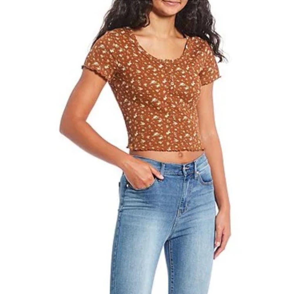 Miss Chievous Henley Crop Top NWT / Size M